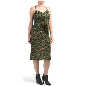 Leopard Green Dress XS